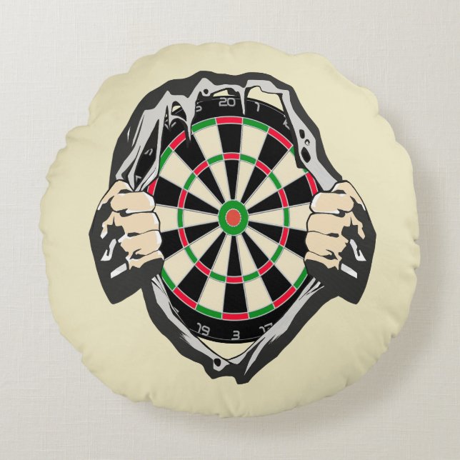 Breakthrough to the Bullseye – Ultimate Dartboard  Round Cushion (Front)