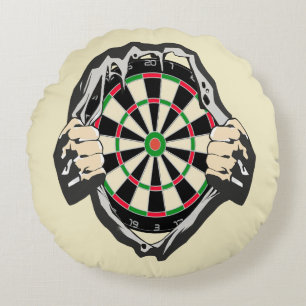 Breakthrough to the Bullseye – Ultimate Dartboard Round Cushion