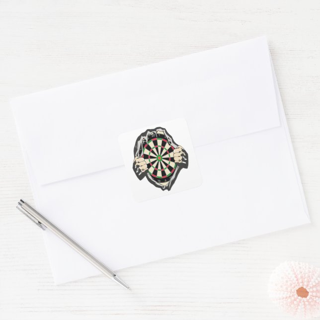 Breakthrough to the Bullseye – Ultimate Dartboard  Square Sticker (Envelope)