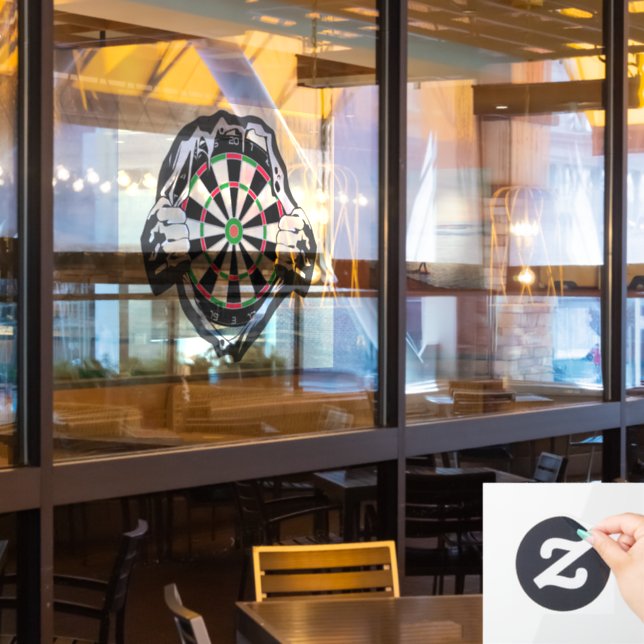 Breakthrough to the Bullseye – Ultimate Dartboard  Window Cling (Restaurant Window)