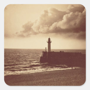 Breakwater at Sete, c.1855 (albumen print from a c Square Sticker