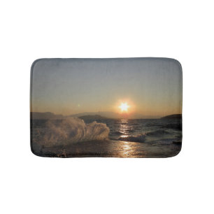 Breakwater in Croatia beautiful sunset Bath Mat