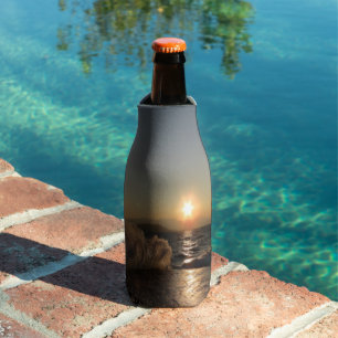 Breakwater in Croatia beautiful sunset Bottle Cooler