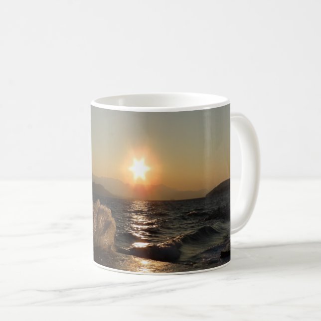 Breakwater in Croatia beautiful sunset             Coffee Mug (Front Right)