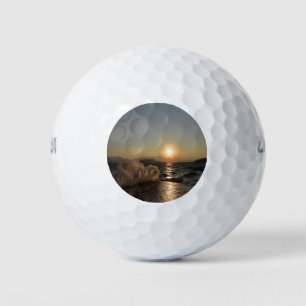 Breakwater in Croatia beautiful sunset Golf Balls