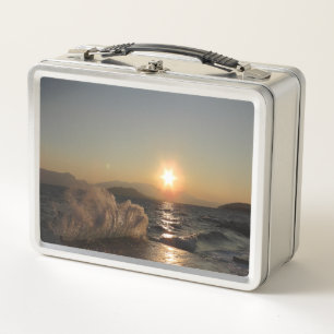 Breakwater in Croatia beautiful sunset Metal Lunch Box