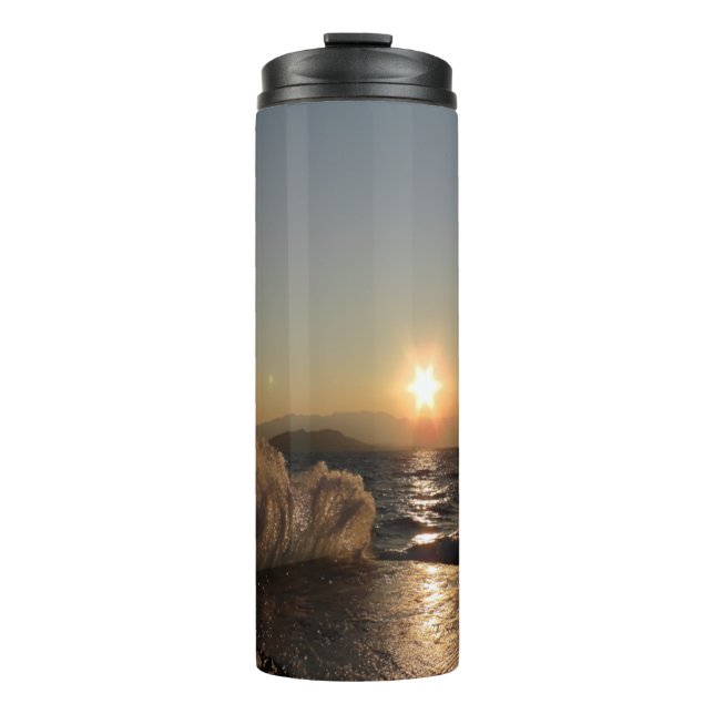Breakwater in Croatia beautiful sunset         Thermal Tumbler (Front)