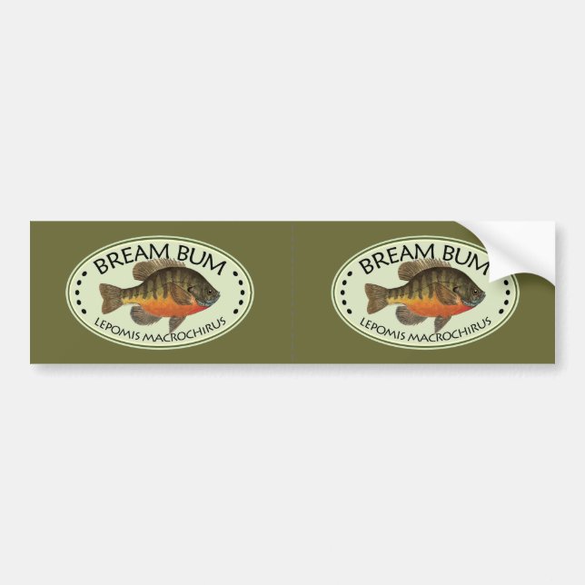 Bream Bum Fishing Bumper Sticker (Front)