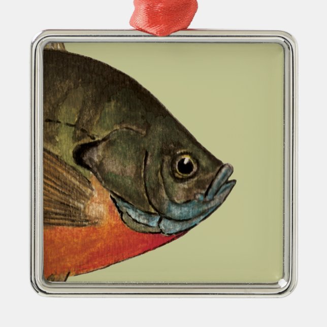 Bream Fishing Metal Tree Decoration (Front)