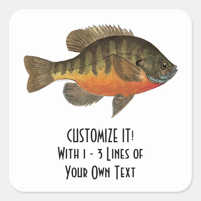 Bream Fishing Square Sticker (Front)