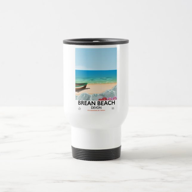 Brean Beach Devon vintage travel poster Travel Mug (Center)