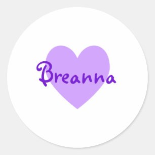 Breanna in Purple Classic Round Sticker