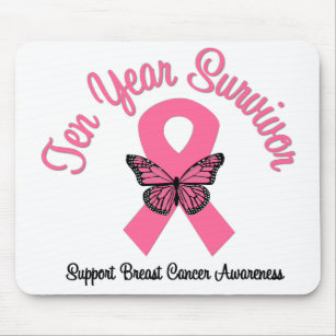 Breast Cancer 10 Year Survivor Mouse Mat