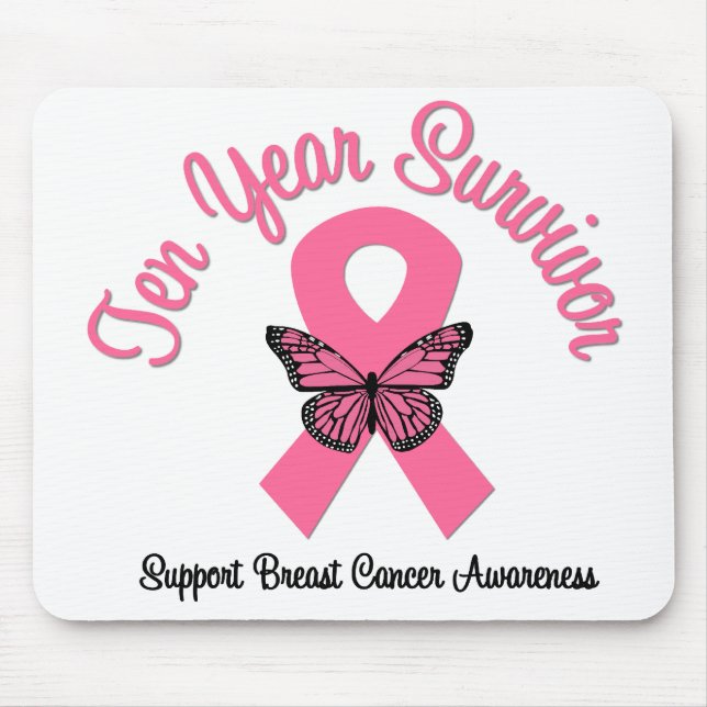 Breast Cancer 10 Year Survivor Mouse Mat (Front)