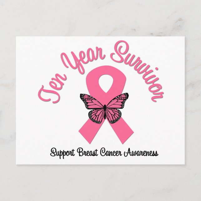 Breast Cancer 10 Year Survivor Postcard (Front)