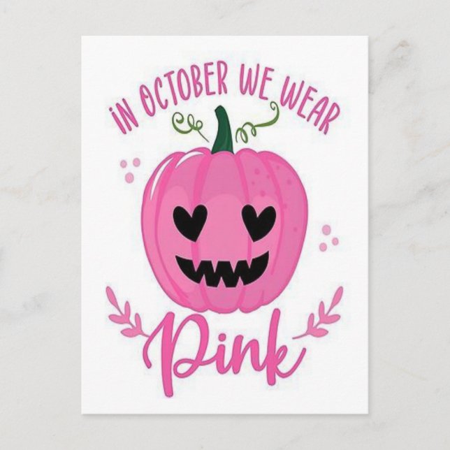 Breast Cancer 2025–Inspirational Pink Ribbon Aware Postcard (Front)