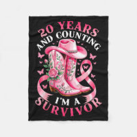 Breast Cancer 20 Years Survivor Nk Ribbon Cowgirl