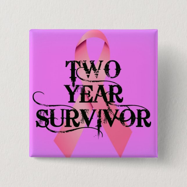 Breast Cancer 2 Year Survivor 15 Cm Square Badge (Front)