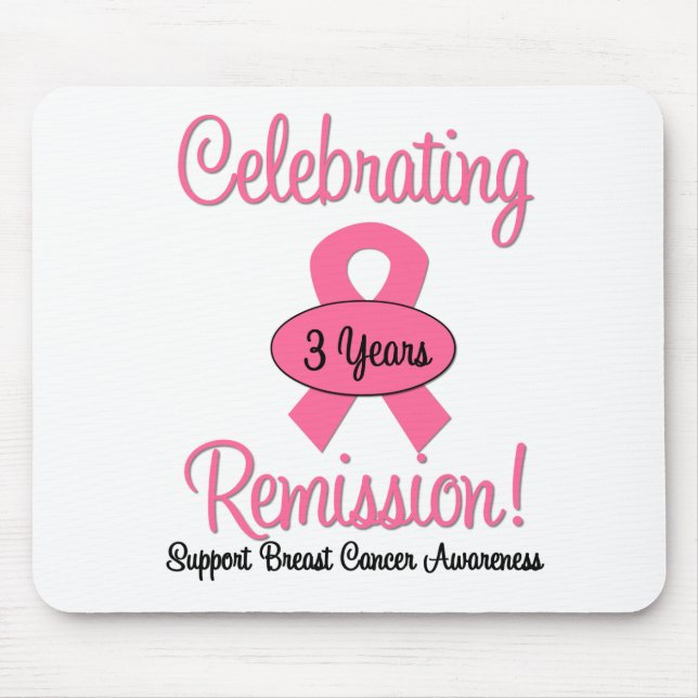 Breast Cancer 3 Year Remission Mouse Mat (Front)