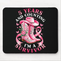 Breast Cancer 5 Years Survivor Nk Ribbon Cowgirl G