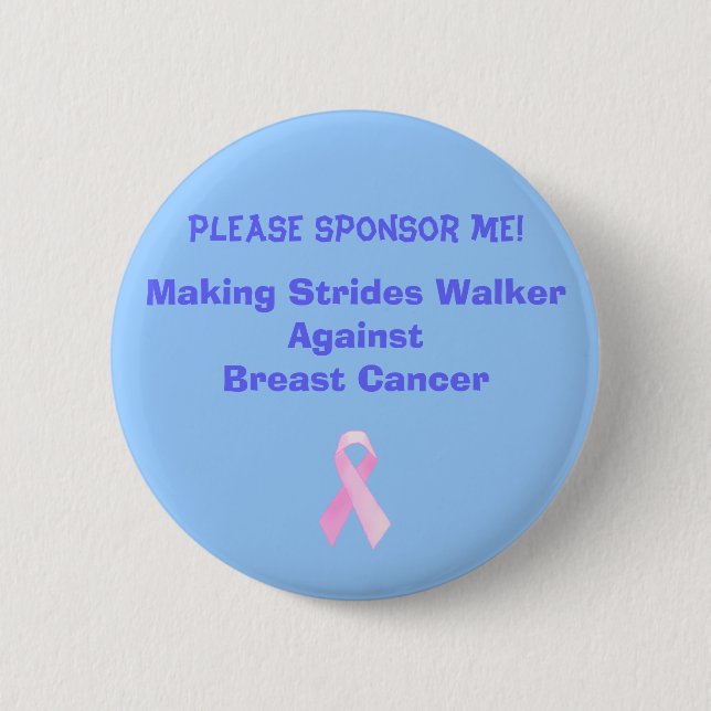breast cancer 6 cm round badge (Front)