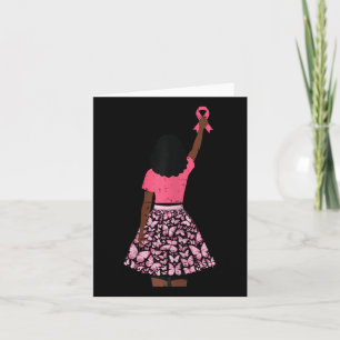 Breast Cancer Afro Girl Pink Ribbon Awareness Wome Card