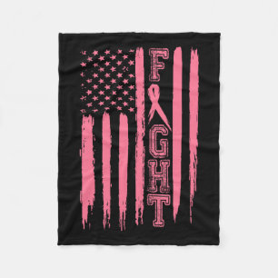 Breast Cancer American Flag Breast Cancer Survivor Fleece Blanket