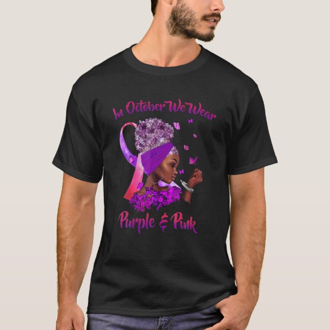Breast Cancer And Domestic Violence Awareness Blac T-Shirt (Front)