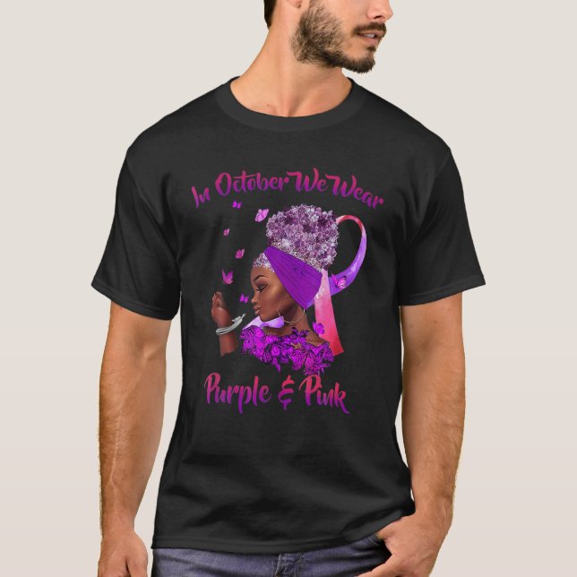 Breast Cancer And Domestic Violence Awareness Blac T-Shirt (Front)