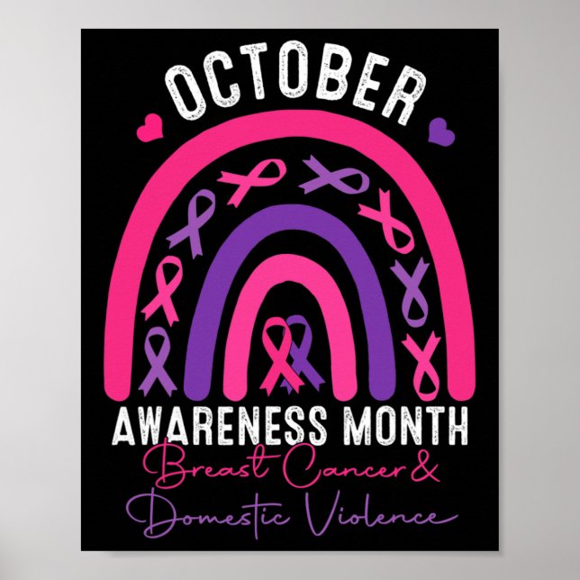 Breast Cancer And Domestic Violence Awareness Mont Poster (Front)