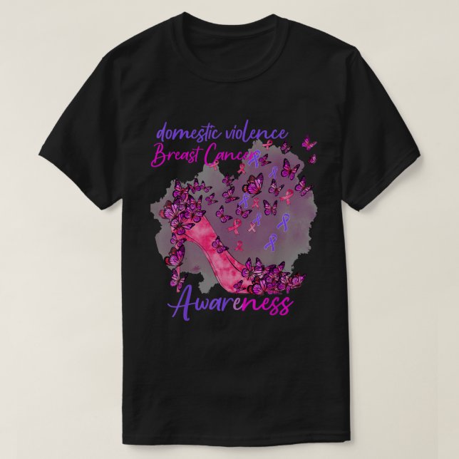 Breast cancer and domestic violence awareness ribb T-Shirt (Design Front)