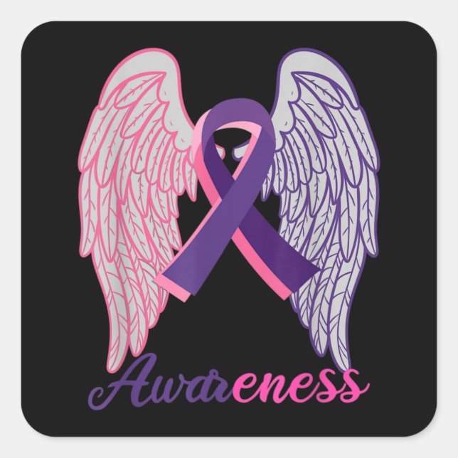 Breast Cancer and Domestic Violence Awareness Surv Square Sticker (Front)