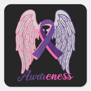 Breast Cancer and Domestic Violence Awareness Surv Square Sticker