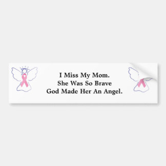 breast cancer angel for mum bumper sticker