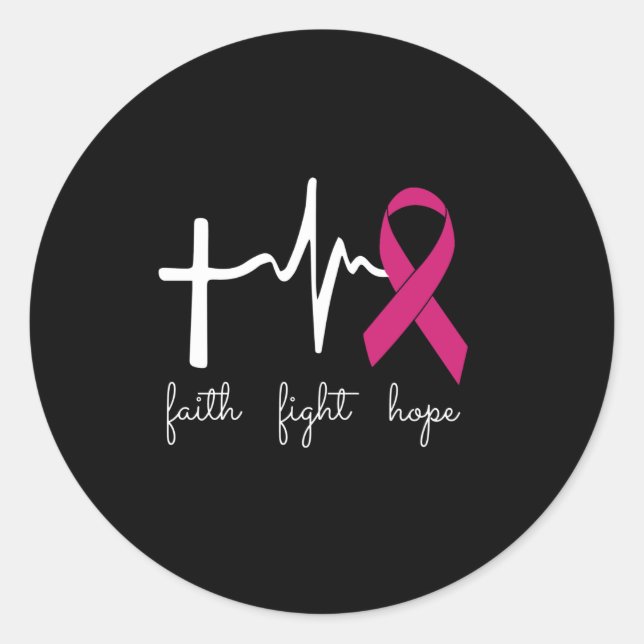 Breast cancer aware month - Funny Heart Beats Classic Round Sticker (Front)