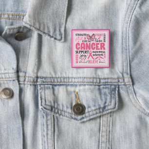 Breast Cancer Awareness  15 Cm Square Badge