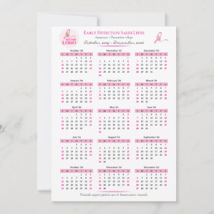 Breast Cancer Awareness 15-Month Ribbon Calendar