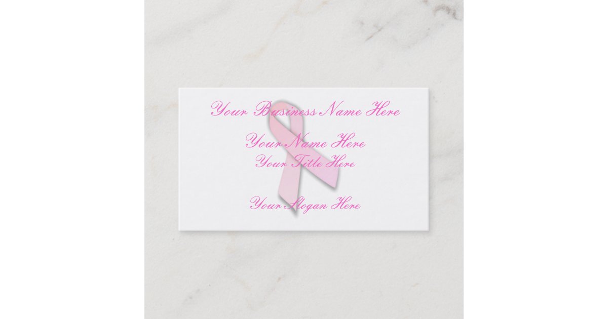Breast Cancer Awareness (1) Business Card Zazzle.co.uk