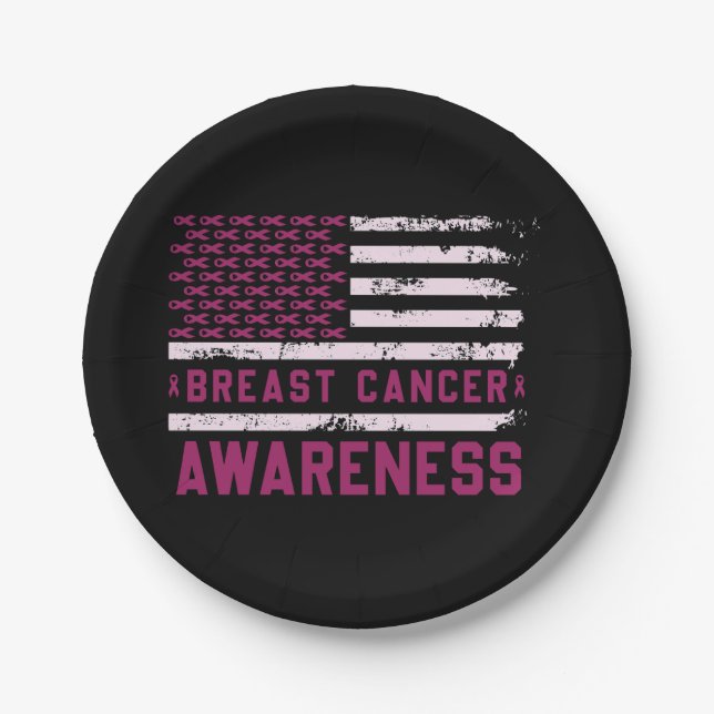 breast cancer awareness (2) paper plate (Front)