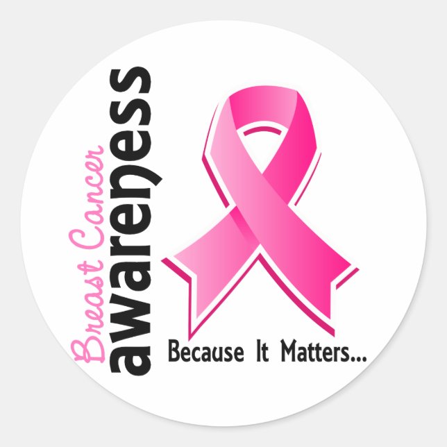 Breast Cancer Awareness 5 Classic Round Sticker (Front)