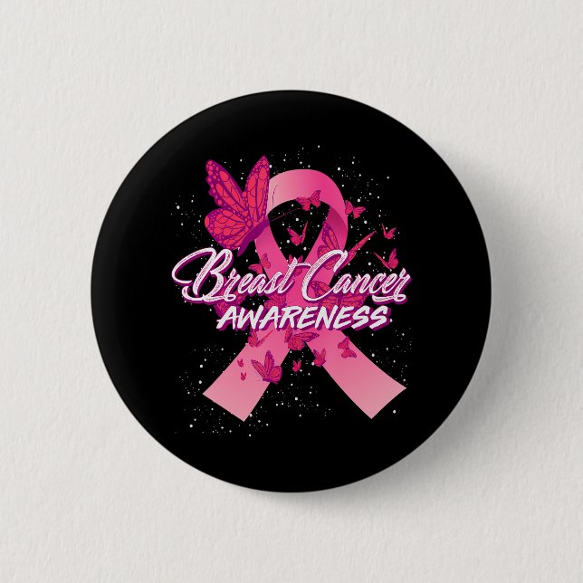 Breast Cancer Awareness 6 Cm Round Badge (Front)