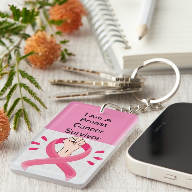 Breast Cancer Awareness Acrylic Keychain (Front Right)