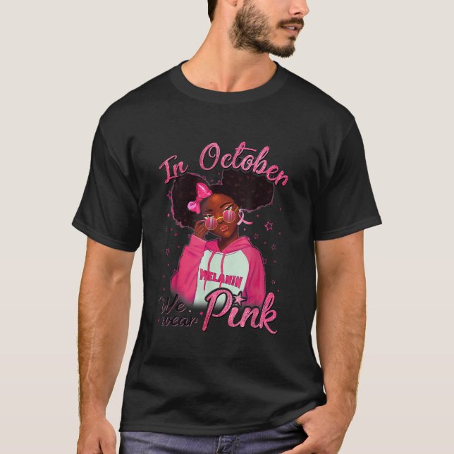 Breast Cancer Awareness African American Black Que T-Shirt (Front)