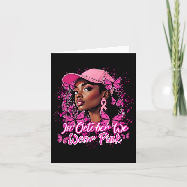 Breast Cancer Awareness African American Woman Pin Card (Front)