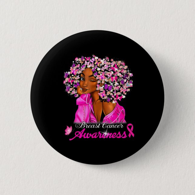 Breast Cancer Awareness African American Women Mel 6 Cm Round Badge (Front)