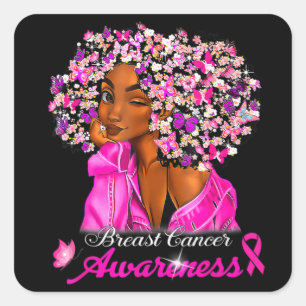 Breast Cancer Awareness African American Women Mel Square Sticker