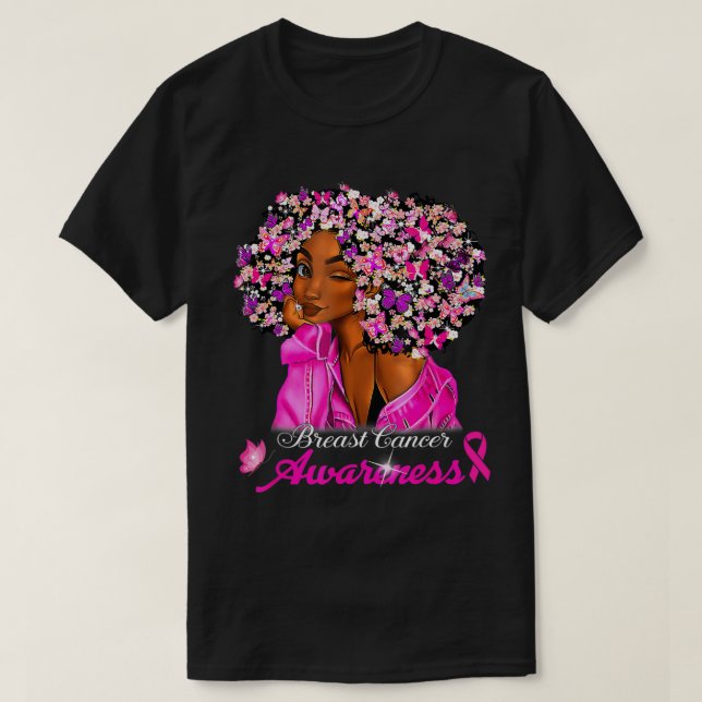 Breast Cancer Awareness African American Women Mel T-Shirt (Design Front)