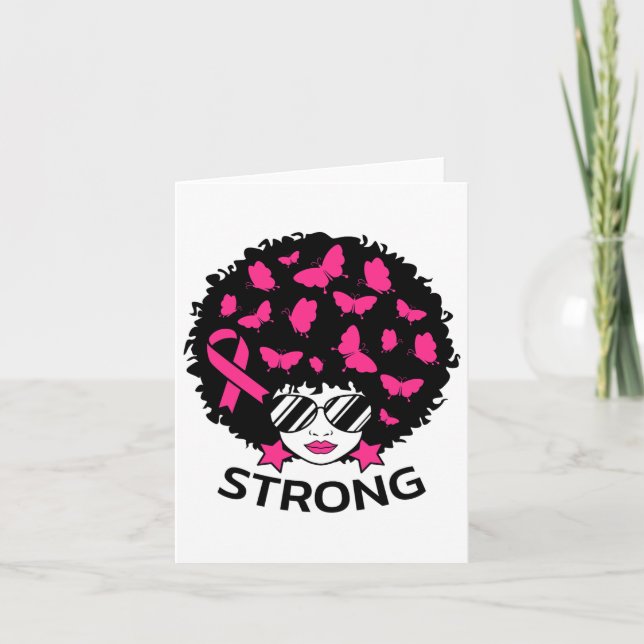 Breast Cancer Awareness African Black Women Warrio Card (Front)