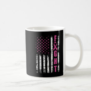 Breast Cancer Awareness American Flag Fight Pink R Coffee Mug