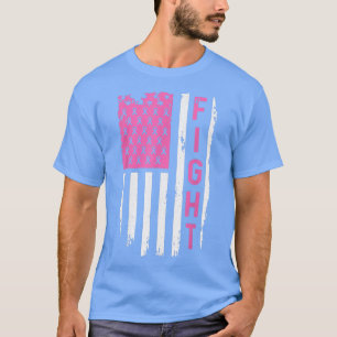 Breast Cancer Awareness American Flag Fight  T-Shirt